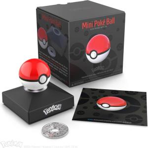 imageThe Wand Company Pokmon Trainer Mini Pok Ball Range of Authentic Replicas  Realistic Electronic DieCast Pok Ball with Display Stand Light FeaturesMini Original Pok Ball