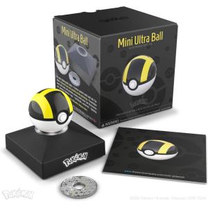 imageThe Wand Company Pokmon Trainer Mini Pok Ball Range of Authentic Replicas  Realistic Electronic DieCast Pok Ball with Display Stand Light FeaturesMini Ultra Ball