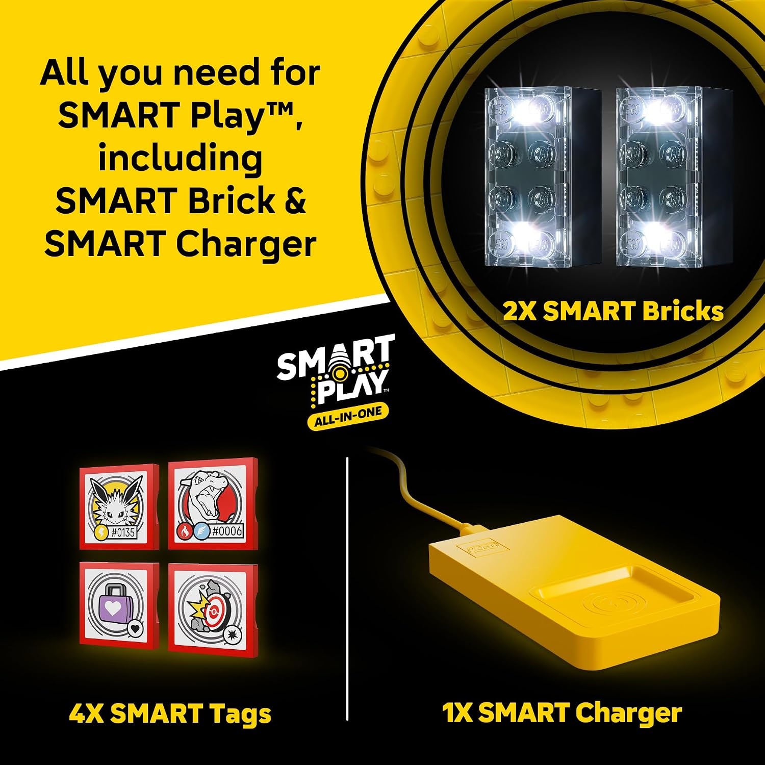 image:imageLEGO Pokmon SMART Play Charizard vs Jolteon Ultimate Battle  AllinOne Set with 2 SMART Bricks 4 Tags 2 Figures amp Charger  Interactive Toy  Gift for Boys and Girls Ages 8  72167