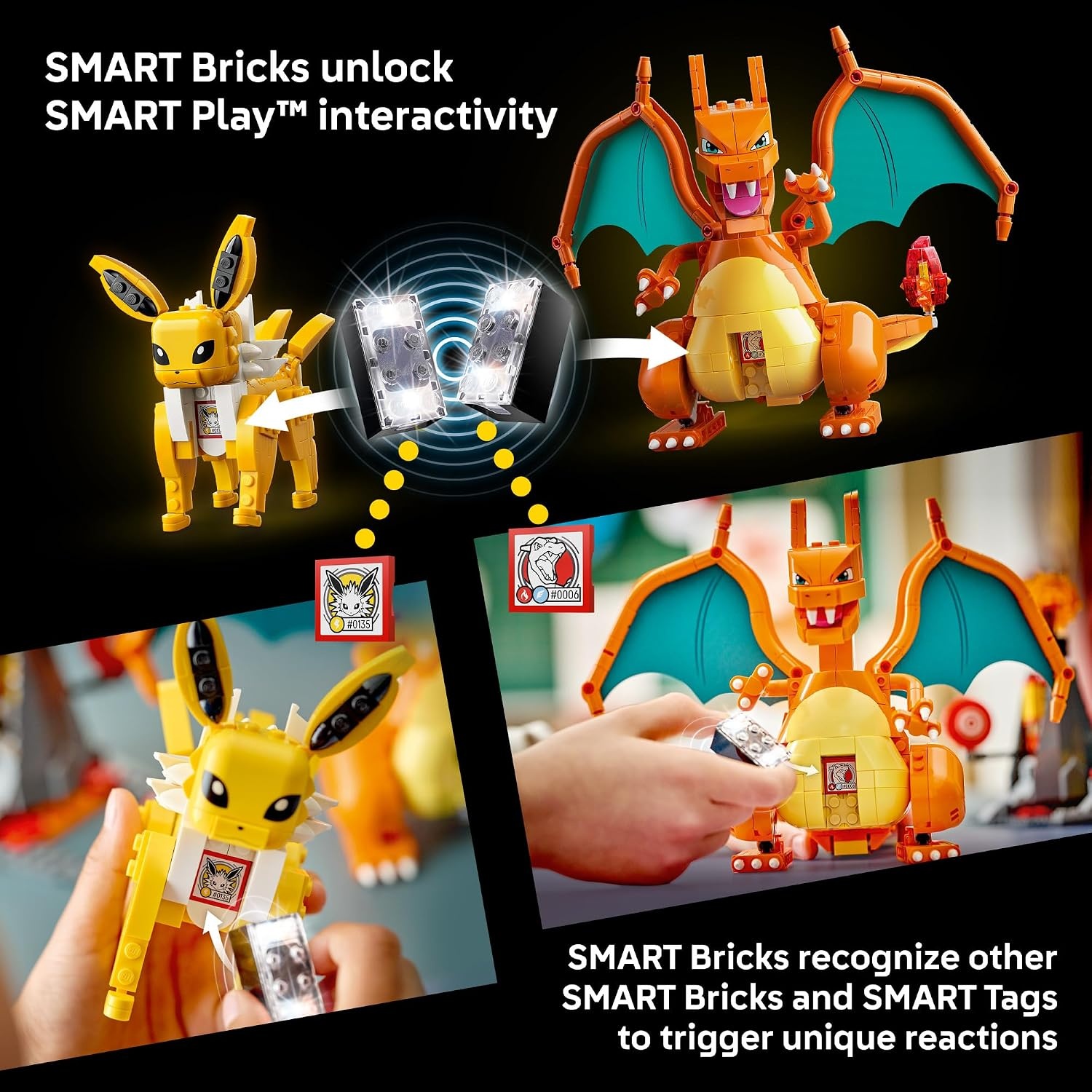 image:imageLEGO Pokmon SMART Play Charizard vs Jolteon Ultimate Battle  AllinOne Set with 2 SMART Bricks 4 Tags 2 Figures amp Charger  Interactive Toy  Gift for Boys and Girls Ages 8  72167