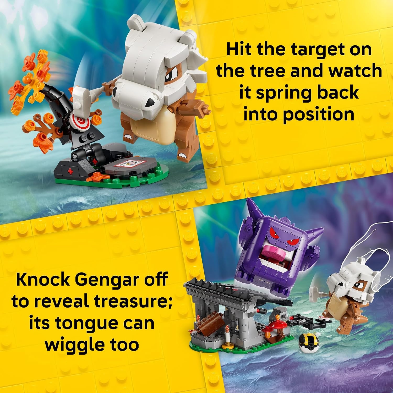 image:imageLEGO Pokmon SMART Play Cubone and Gengars Spooky Showdown  Compatible Set with 4 SMART Tags and 2 Pokmon Figures  Interactive Toy  Gift for Boys and Girls Ages 8  72166