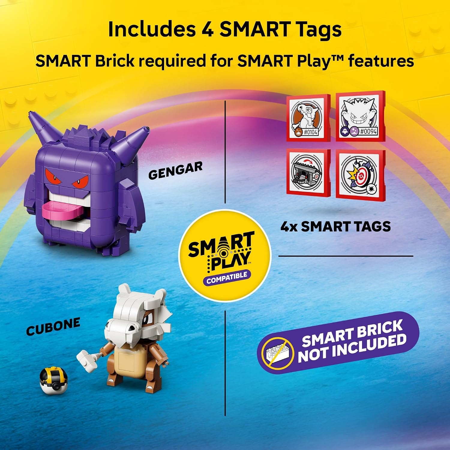 image:imageLEGO Pokmon SMART Play Cubone and Gengars Spooky Showdown  Compatible Set with 4 SMART Tags and 2 Pokmon Figures  Interactive Toy  Gift for Boys and Girls Ages 8  72166