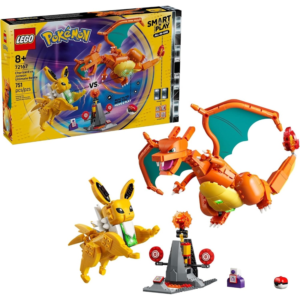 image:imageLEGO Pokmon SMART Play Charizard vs Jolteon Ultimate Battle  AllinOne Set with 2 SMART Bricks 4 Tags 2 Figures amp Charger  Interactive Toy  Gift for Boys and Girls Ages 8  72167