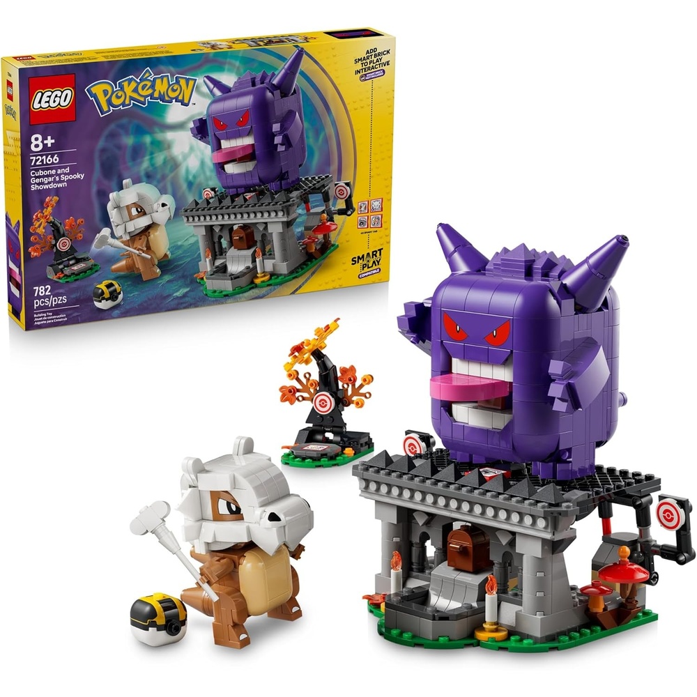 image:imageLEGO Pokmon SMART Play Cubone and Gengars Spooky Showdown  Compatible Set with 4 SMART Tags and 2 Pokmon Figures  Interactive Toy  Gift for Boys and Girls Ages 8  72166